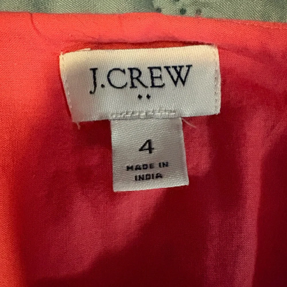 J. Crew Vibrant Coral Eyelet Midi Dress